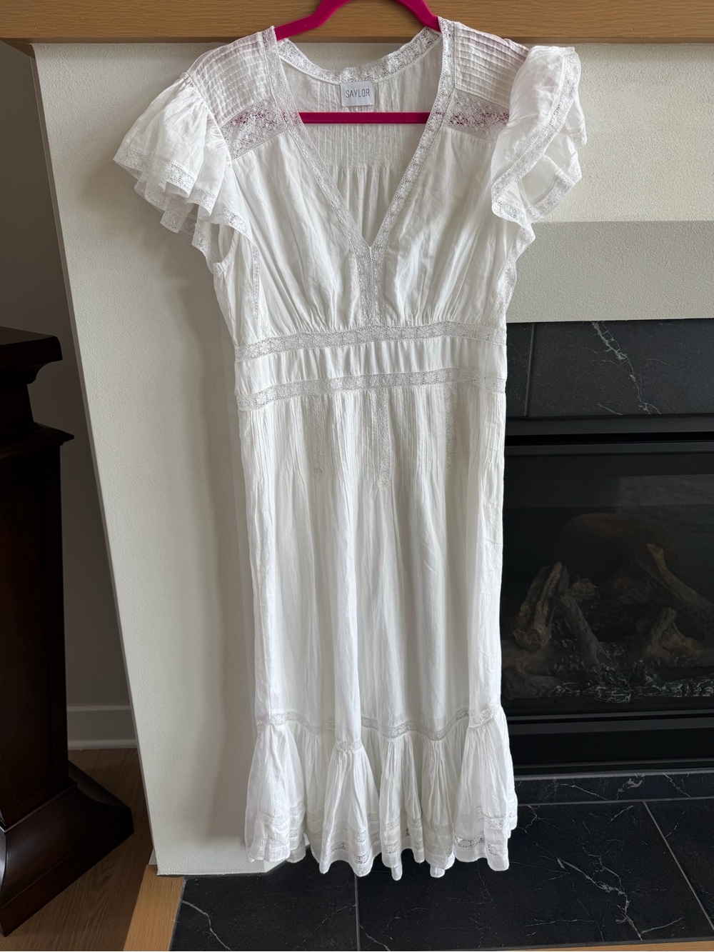 Saylor Cotton Lace Detail Dress